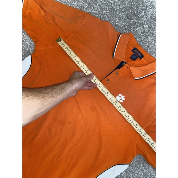 Clemson Tigers Shirt Mens XL Orange Striped Polo Short Sleeve NCAA‎ College - Picture 6 of 9
